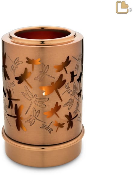 Urn Waxinelichthouder van Messing Libelle Mini Asobject Keepsake Gedenkobject Kunst As Theelichtje