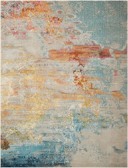 Nourison Celestial Vloerkleed - 160 x 221 cm - Veelkleurig - Rechthoekig, Loper - Polypropylene - Eetkamer, Woonkamer - Abstract - Design, Eclectisch, Modern