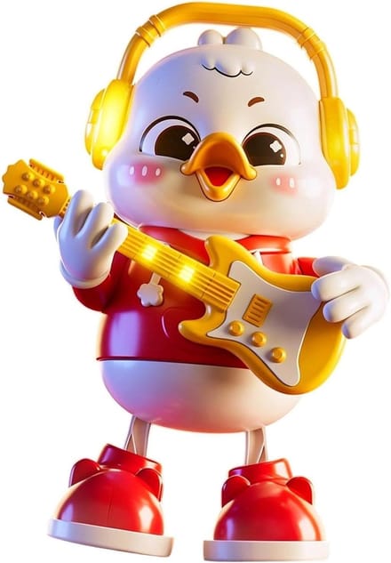 Muzikale Eend Speelgoed - Dansende Eend - Kinderen Vermaken - Automatisch Licht Geluid - 15 x 11 x 21 cm