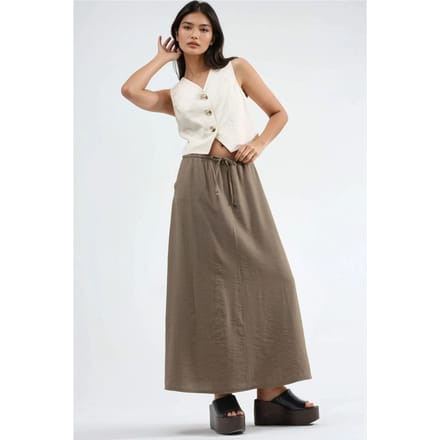 Hoge Taille A-Lijn Maxi Rok