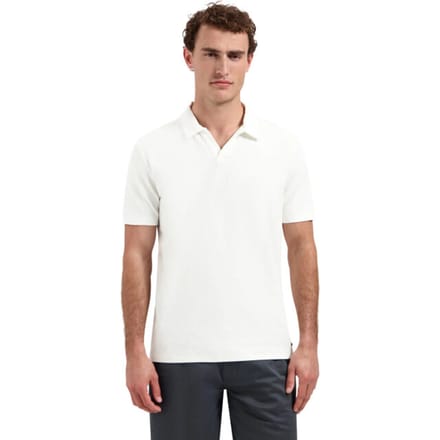 Polo met V-hals en korte mouwen met jacquardprint