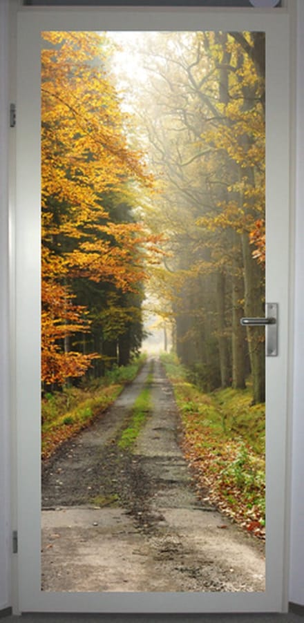 Deurposter 'Laantje in herfst 2' - deursticker 75x195 cm