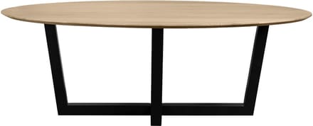 QUVIO Eettafel Sofia - Ovaal – 220x100 cm - W-poot - FSC® gecertificeerd mangohout - Naturel