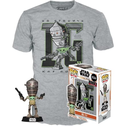 Pop! Star Wars: Set Figure and Tee - IG-11 With the Child Maat M FUNKO