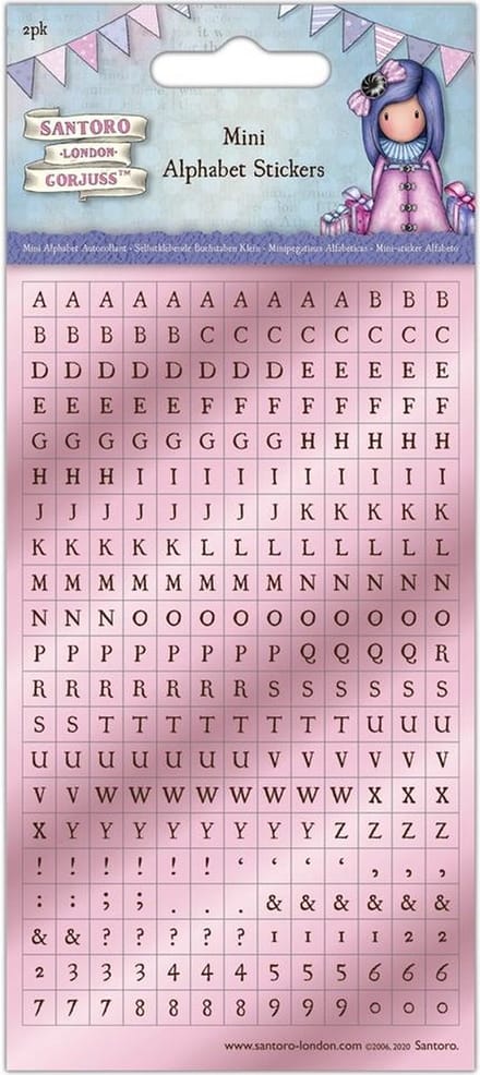 Mini Foil Alphabet Stickers (2pk) - Santoro - Birthday
