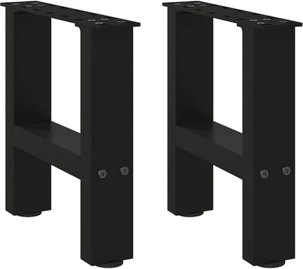 Set van 2 Zwarte Salontafelpoten van Staal - Rechthoekig Design