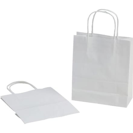 Tas met handvat Folia kraftpapier 110gr 18x21x8cm 20 stuks wit