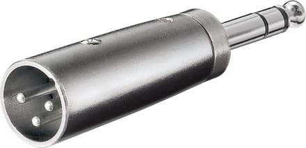 Goobay XLR-adapter, 1 x XLR-stekker (3-polige) > 1 x 6,35 mm jack-stekker (4-polige, stereo)