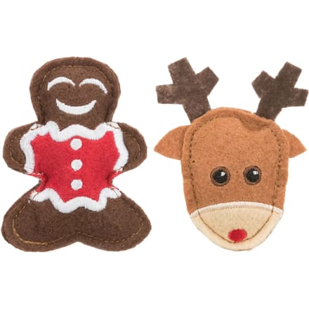 Trixie Xmas Eland En Peperkoekman - Kattenspeelgoed - 8 cm 2 stuks