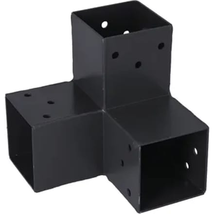 Suki Hoekverbinder - 3d - 3 Aansluitingen - Verzinkt Staal - Antraciet - 71x71mm - Type B - Ce