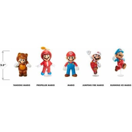 Super Mario Bros Mario 5-pack 6cm figuren Mario versies