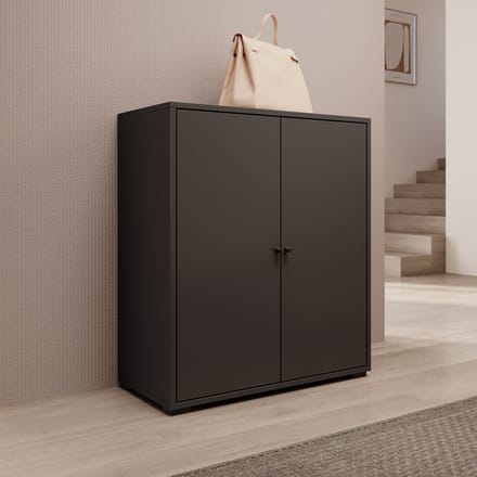 Meubella - Deacon - Schoenenkast - Zwart - 70x33x78 cm