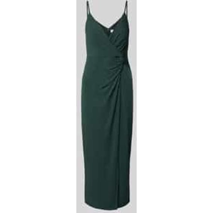Cocktailjurk met V-hals en knoopdetail