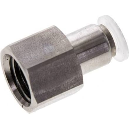 6mm x G1/4'' RVS/PA Insteekfitting Binnendraad EPDM/PTFE