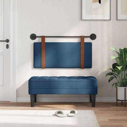 vidaXL - Hangend - hoofdbord - Blauw - Antiek - PU