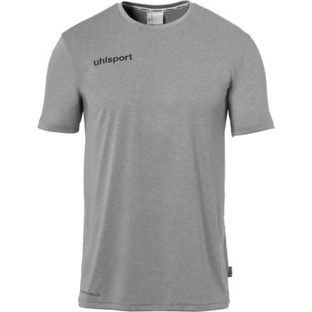Uhlsport Essential Functioneel T-Shirt Kinderen - Donkergrijs Gemeleerd / Zwart | Maat: 140