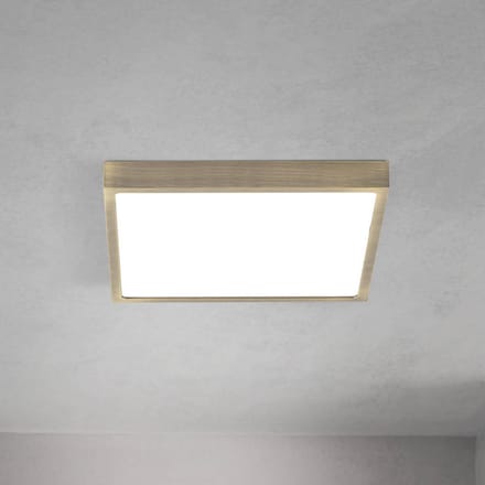 ORION LED plafondlamp Disc, antiek messingkleurig, lengte 24 cm, CCT