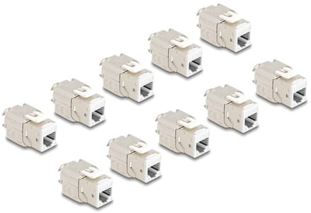 Delock Keystone Modul RJ45 jack to LSA Cat.6A toolfree white set 10 pieces