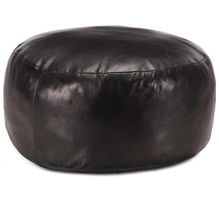 vidaXL - Poef - 60x30 - cm - echt - geitenleer - zwart