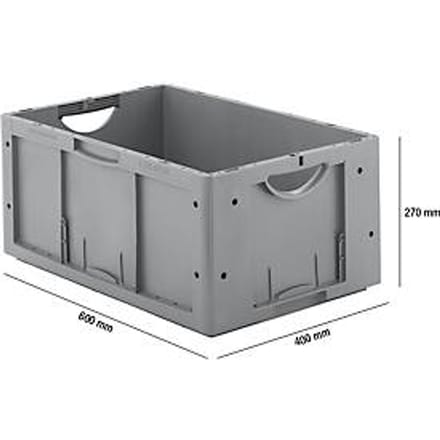 Eurobox serie LTB 6270, van PP, inhoud 51,4 l, zonder deksel, grijs