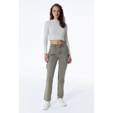 Cup of Joe Straight cargo; %97 co-%3 ea; denim kaki