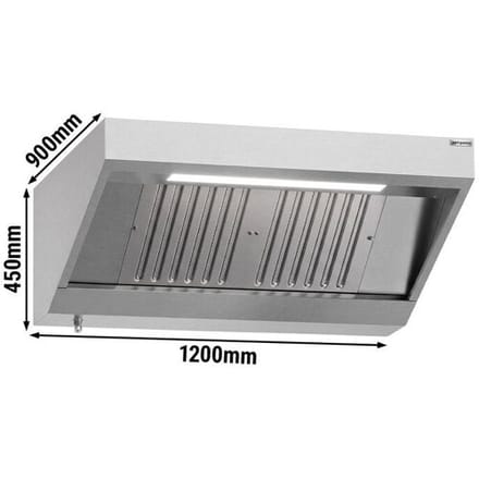 GGM Gastro Wandhaube - 1200mm - mit Filter & Lampe