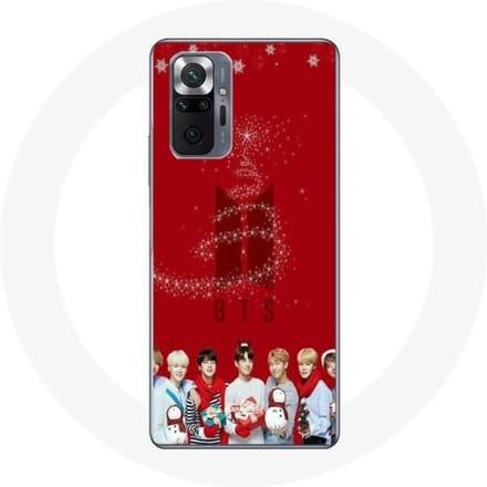 Coque pour Xiaomi Redmi Note 10 Pro BTS Bangtan Garçons Fond Rouge Cadeau de Noël 2023