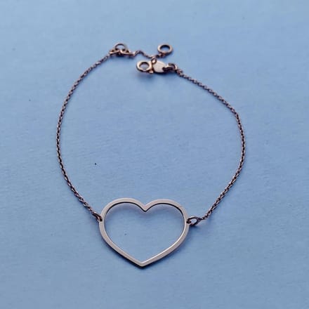 Minimalistische armband hart | AG925 | Rosekleurig