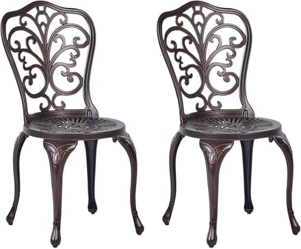 TRIORA - Tuinstoel set van 2 - Bruin - Aluminium