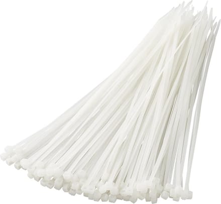 ProPlus Kabelbinders - 200 x 2,5 mm - Wit - 100 stuks - Hoge treksterkte - Breed temperatuurbereik