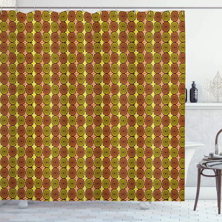 ABAKUHAUS Abstrakt Douchegordijn – 175x200 cm – polyester, geel/oranje