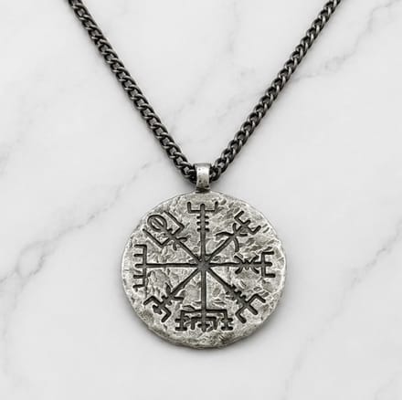 Mei's - Viking The Amulet - ketting heren - RVS grijs - 70 cm