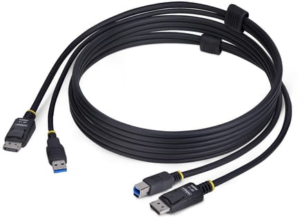 StarTech 1,8m DisplayPort en USB KVM Kabel, 5Gbps, 4K 60Hz, Universeel Compatibele DP/USB Combo Kabel voor KVM Switches