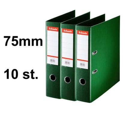 10 x Esselte Ordner Basic - rug 75mm - A4 - Groen