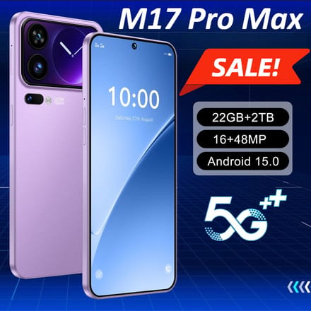 M17 Pro Max Mobiele Telefoons Smartphone Android Smartphone 5G Mobiel 7,3 Inch 16 + 48MP Camera 7800mAh Batterij Fabrieksontgrendeld