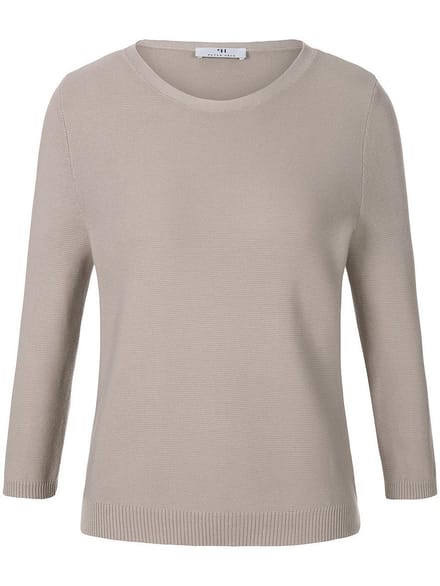 Trui ronde hals 100% SUPIMA® katoen Van Peter Hahn beige