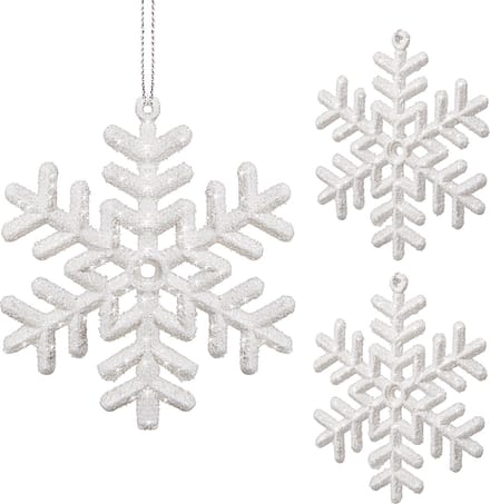 Springos Kerstversiering | Kerstdecoratie Voor Binnen | Kersthanger | Sneeuwvlok | 3 Stuks