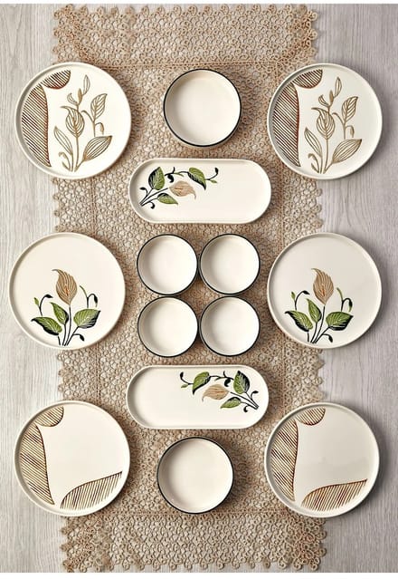 Asir - Dinerset - eetset - servies - 14-delige Keramische Set - Veelkleurig