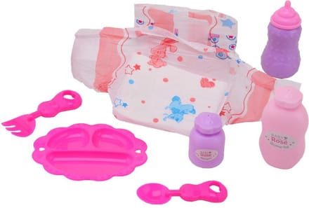 John Toy Baby Rose verzorgset in tasje