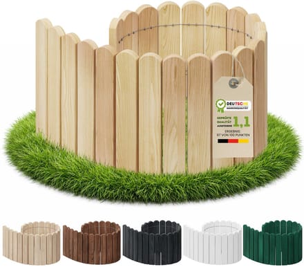 Floranica Flexibele Palissade Borderrand Gazonrand Perkrand 20 x 100 cm Natuurlijk Bloembedrand hout geïmpregneerd