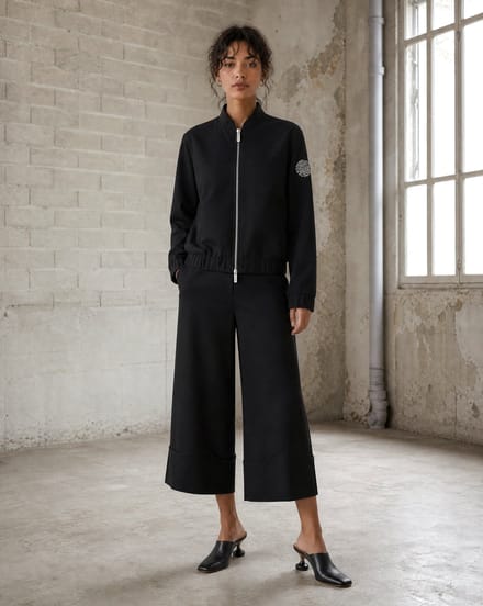 Brenzone Viscose zipper bomber | Black - Black / S