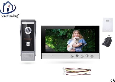 Home-Locking complete deur intercom/videofoon met 1 binnen 9" paneel.DT-2218-1-1