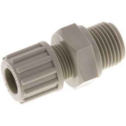 12x9mm & G1/2'' PP Rechte Knelfitting Buitendraad 10bar