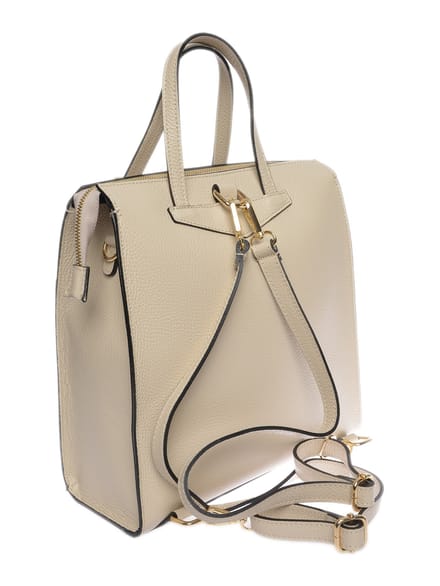 Luisa Vannini Beige Rundleer Tas