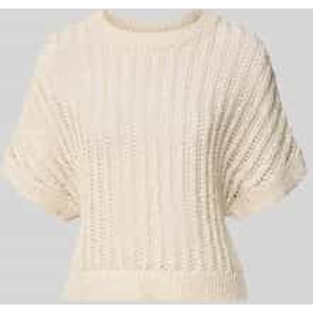 Gebreide pullover met 1/2-mouwen en ronde hals