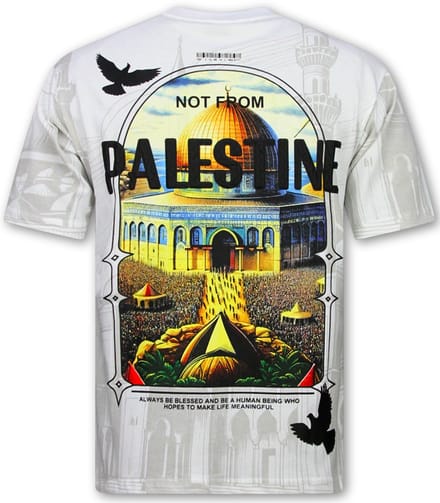Free Palestine Oversized HerenT shirt - Heren Tshirt met Opdruk - 185- Wit