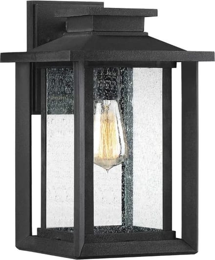 Quoizel LED Wand Buitenlamp Wakefield | 1X E27 Max 60W | IP44 | Dimbaar | Earth Black