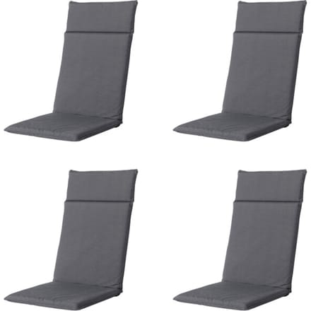 Madison - Tuinstoelkussen Hoge Rug Panama grey - Ca. 120x50 cm - Set van 4