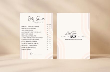 babyshower spel: 10x mom or dad spelkaarten - Babyshower box - babyshower spel - spellen - babyshower - invulkaart