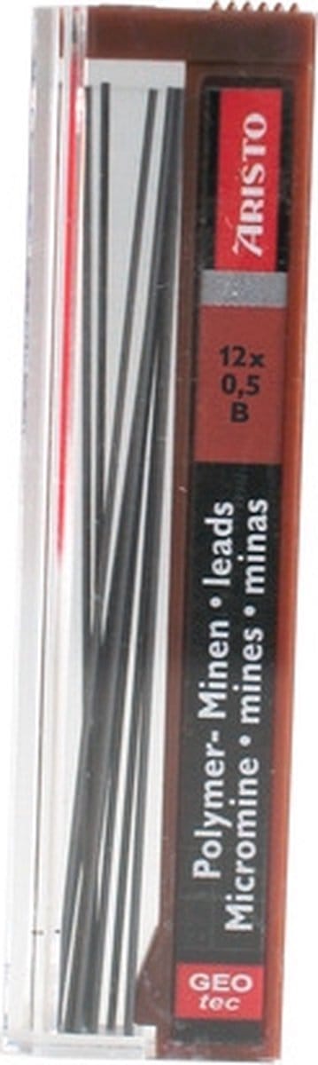 potloodstiftjes Aristo HI-Polymer B 0,5 mm doos met 12 stuks
